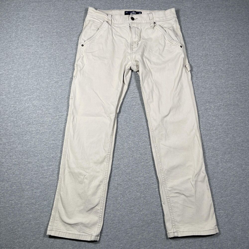 Hollister Carpenter Pants Mens 32x32 Beige Cotton Spandex Epic Flex Workwear